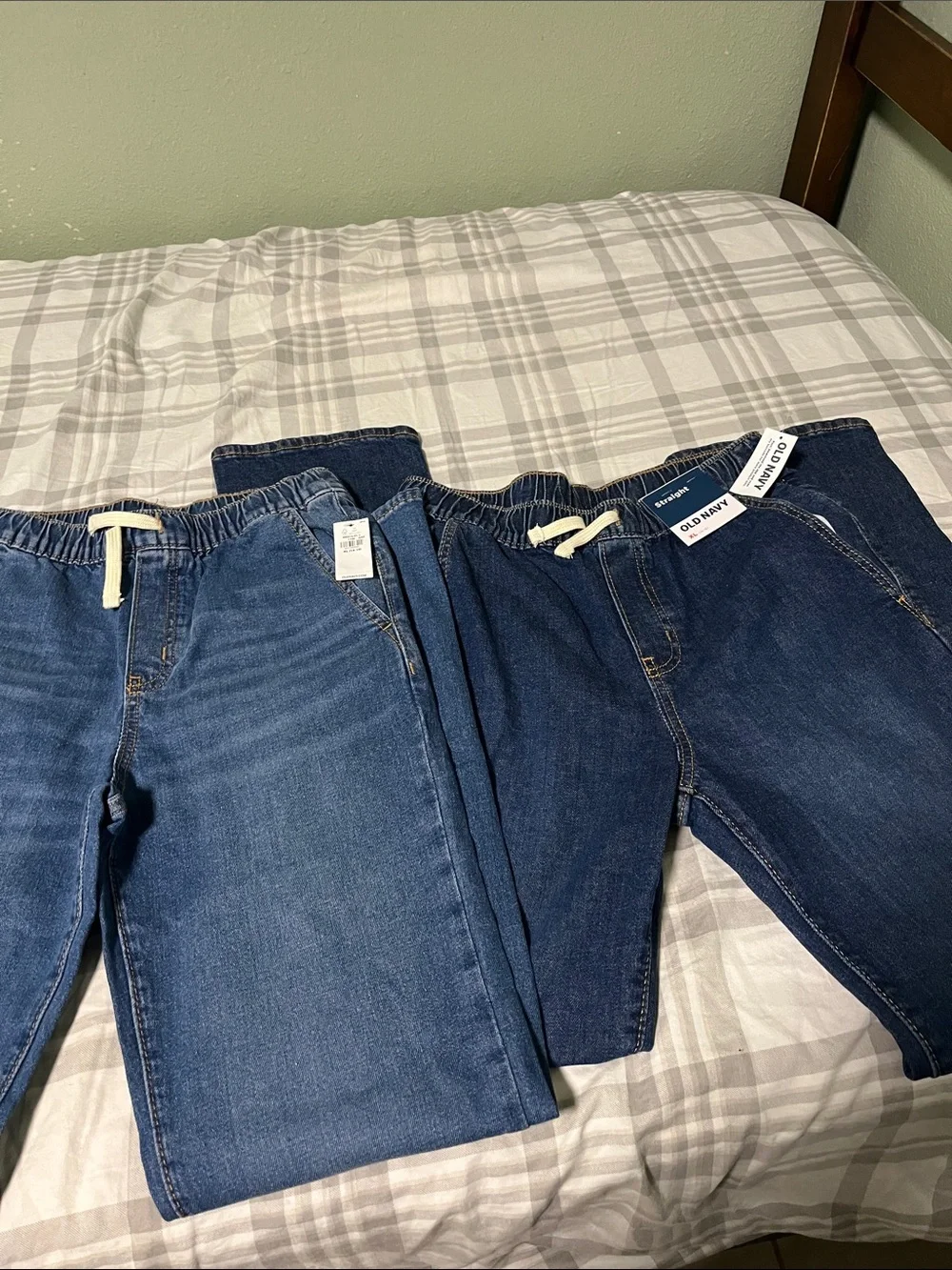 Old Navy Boys  Straight Elastic-Waist Jeans — Dark Blue & Medium Blue Set